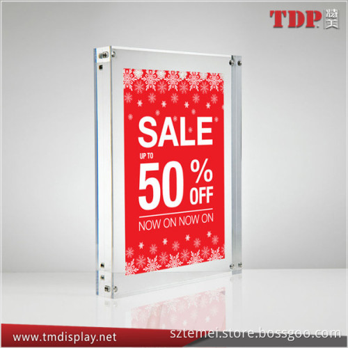 Hot Sale Crystal Clear Acrylic Magnetic Picture Photo Frame